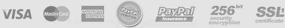Visa, Mastercard, American Express and Paypal Verified with SSL Certificate 256 bit Security Encryption