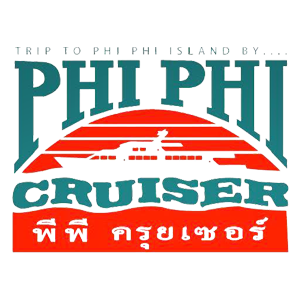 Phi Phi cruiser logo design with red ship illustration and Thai text