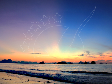 阁遥岛令人惊叹的日落景观